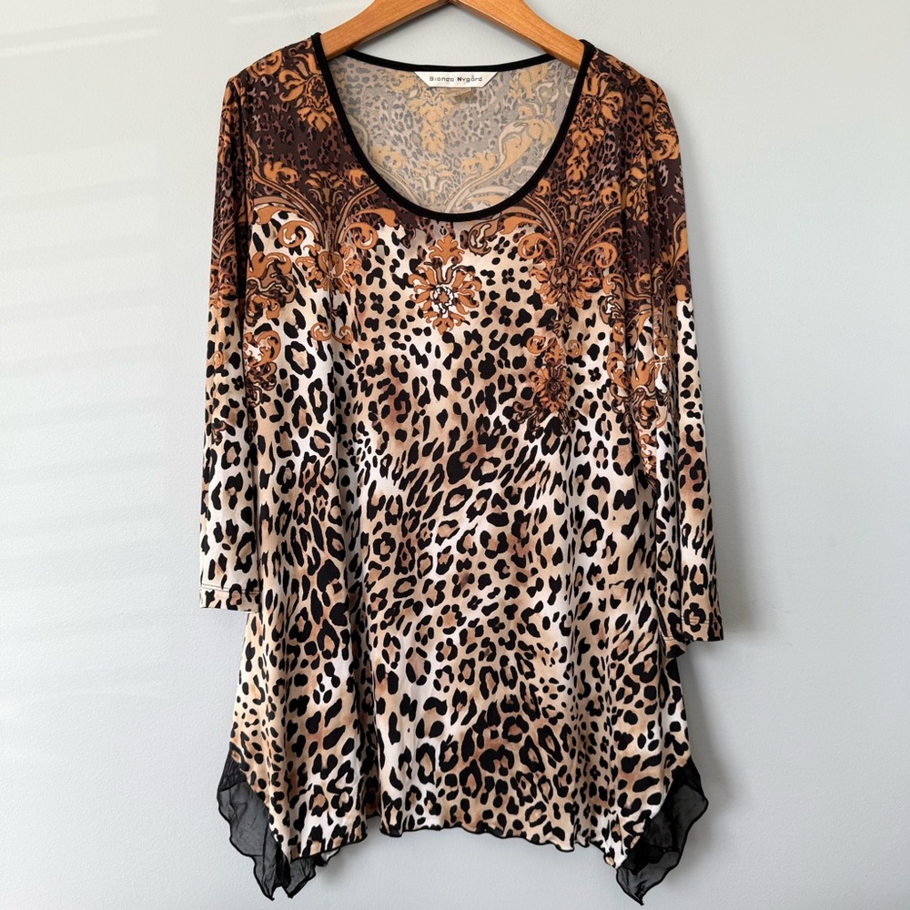 Bianco Nygård Animal Print Tunic Top Medium